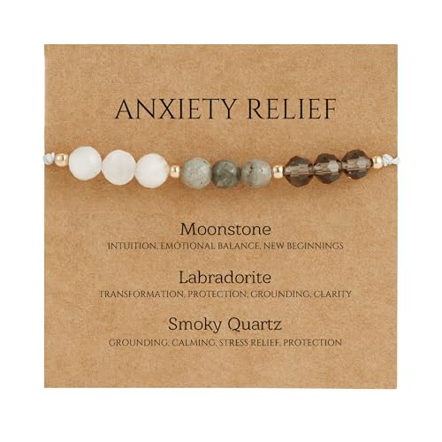 Empath Anxiety Calming Protection Bracelets Gifts for Her, Natural Healing Natural Stone Beaded Bracelet Healing Bracelets Jewelry for Women