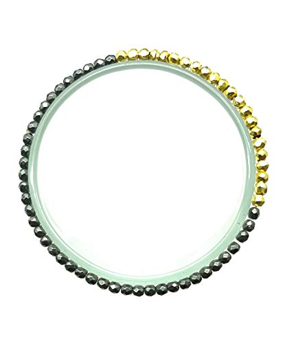 Genuine Hemae & Gold Pyrite Bracelet, Elastic Strachble Bracelet, 7 Inch Long, Round Beads 3-3.5mm Bracelet For Unisex code-JG128
