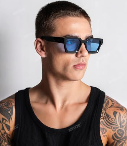 Image of AIEYEZO Square Sunglasses for Women Men Square Thick Frame Sun Glasses Simple Designer Style Shades