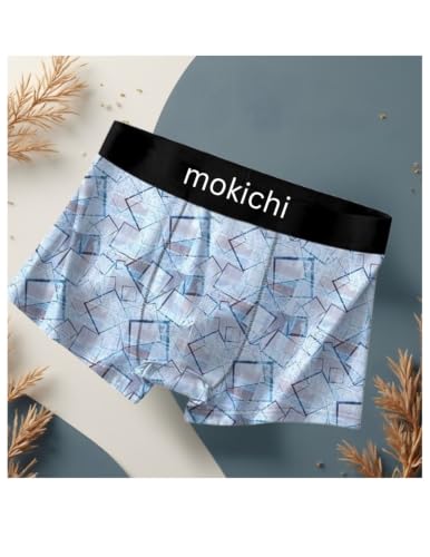 Image of Men's Printed Boxer Briefs | Soft Stretch Breathable Trunks for Men | Comfortable Mid-Rise Innerwear with Elastic Waistband | Everyday Wear | Geometric Print