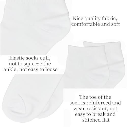 Glory Max 12 Pairs Kids Baby Boys Girls Toddler Plain Solid Ankle Cotton Socks3