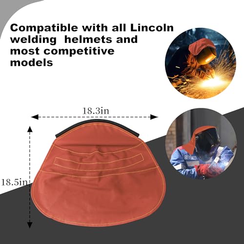 Image of Welding Helmet Cover, Flame Retardant Neck Shield with Press Fit Seal, Anti-Glare Heat Resistant Protective Sleeve Compatible with Most Standard Welding Helmets