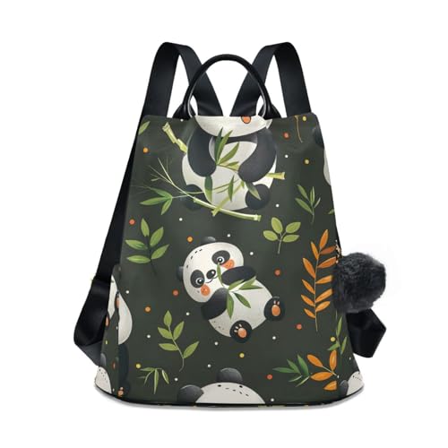 Sac à dos panda de dessin animé pour femme avec système antivol intégré