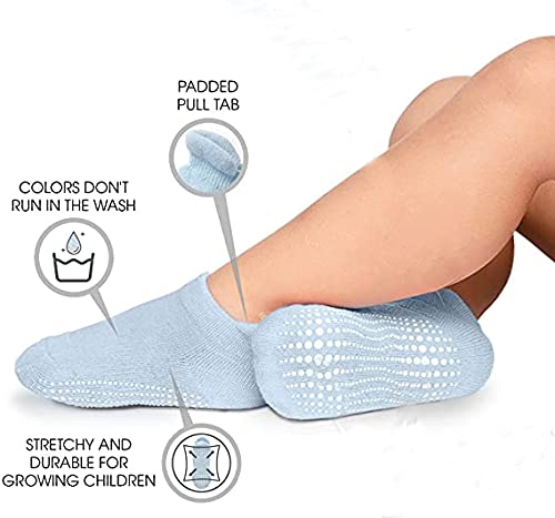 Image of MOMISY Cotton Anti-Skid Baby Girl Boys Toddlers Infant Non Slip Socks-6 Pairs (Dotted, 1 to 3 years)