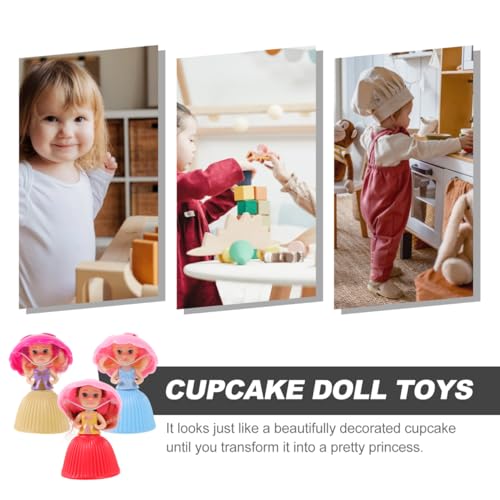 3PCS Mini Muñeca Princesa Cupcake para Niñas miniatura 4