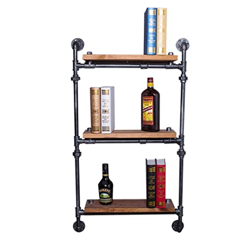 XWGX Marco de Hierro de Madera Maciza de Viento Industrial Americano Estante de tubería de Pared de combinación de estantería Creativa de partición Retro Cover