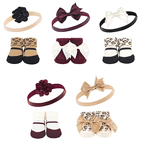 Image of Hudson Baby Girl's Headband and Socks Giftset