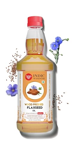 Image of IndicWisdom Wood Pressed Flaxseed Oil 200 ml (Cold Pressed Flaxseed Oil - Extracted on Wooden Churner)