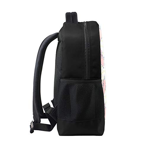 ColourLife Bolsa para livros Pink Pigs Farm Animal Mochila escolar Casual Viagem