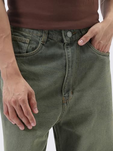 Image of Urbano Fashion Men's Loose Baggy Fit Heavy Washed Jeans Non-Stretchable