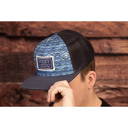 Hooey Doc Adjustable Mesh Back Trucker Hat With Logo Patch (Blue/Black) #TOP4