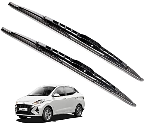 Image of Euro Care Metal Type Wiper Blade Compatibility with Hyundai Aura Windshield Car Wiper Blade Size D-24,P-16