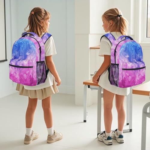 Kids Backpack with Lunch Box Backpack For Kids Water Resistant School Bag Girls Large Capacity Back to School Christmas Gifts Mochilas Escolares para Niñas Tie Dye Purple3