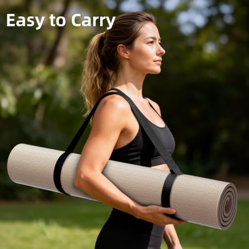 Image of HAHE Extra Wide Yoga Mat, 72 inchx40 inchx0.4 inchThick, Large Exercise Mats