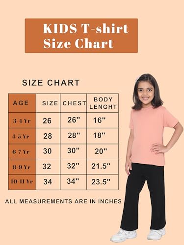 Image of Girl's Solid Regular Fit Half Sleeve 100% Pure Cotton T-Shirt