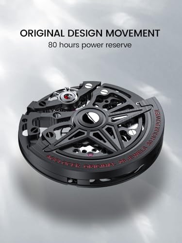 Image of AGELOCER Automatic Watches for Men Original Design, Waterproof Sports Mechanical Watch, Skeleton Men's Watch with Luminous Reading Gift