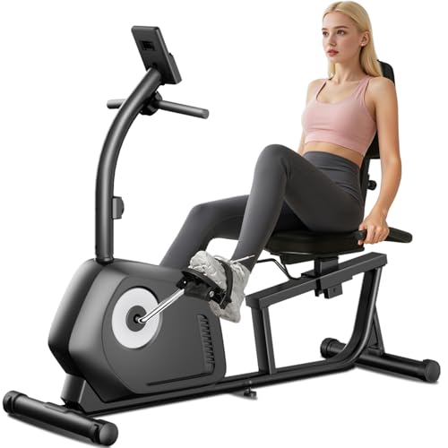 CURSOR FITNESS Exercise Bike, Stationary Bikes for Home with Brake Pad