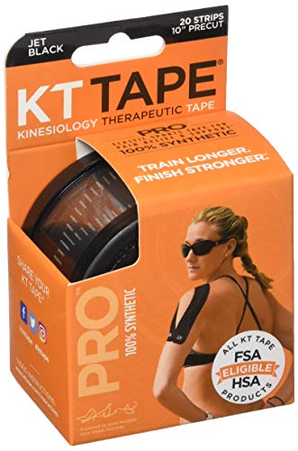 KT Tape Kinesiology Pre-Cut Pro Syn Tape USA.Black (KTP780)