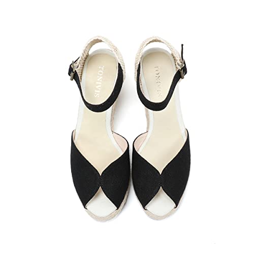 Image of Women's Espadrille Wedge Sandals Closed Toe Lace-Up Shoes