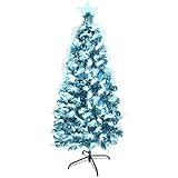 arbol azul jardin 🎄 Árbol de Navidad Fibra con Luces LED, de 120 cm con 140 puntas / ramas .🎄
