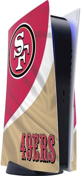 Skinit Decal Gaming Skin Compatible with PS5 Console - Officially Licensed NFL San Franciso 49ers Black & White Design