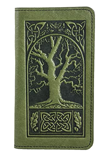 Oberon Design Celtic Oak Embossed Genuine Leather Checkbook Cover, 3.5X6.5 Inches, Fern Color, Made In The Usa #TOP4
