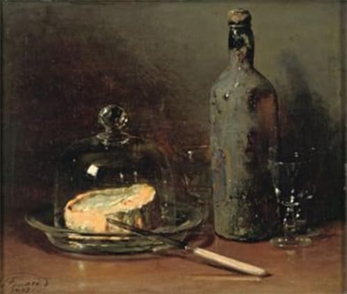 Tableau impressions d'art mural nature morte fromage et vin par Guillaume-romain Fouace 60x90cm