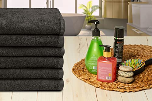 Cotton Bath Towels Set Grey 24" X 48" Pack Of 6 Ultra Soft 100% Cotton Bath Towel Charcoal Grey Highly Absorbent Daily Usage Bath Towel Ideal For Pool Home Gym Spa Hotel #TOP4