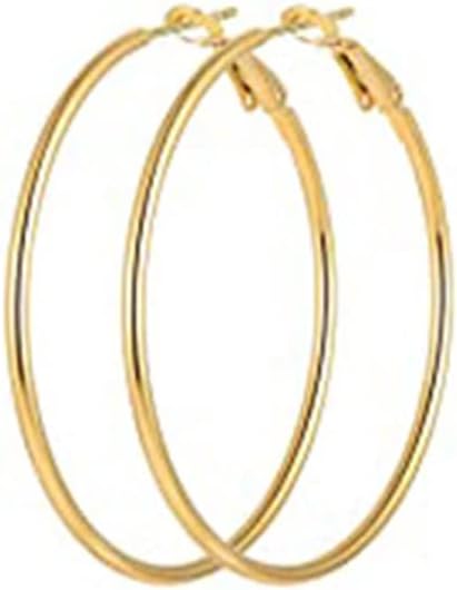 100mm Large Hoop Earrings For Womens Girls Stainless Steel Round Huggie Geometric Big Hoops 14K Gold/Rose Gold/Silver Plated Fashion Gifts Jewelry Hypoallergenic for Sensitive Ears