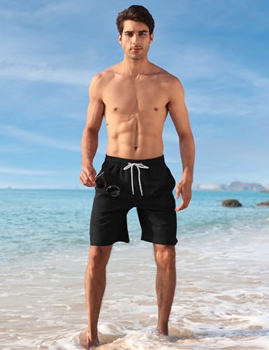 Image of BOJIN Mens Swim Trunks 9 inch Quick Dry Stretch Swim Shorts Mesh Lining Bathing Suits Swimwear Beach Shorts with Pockets