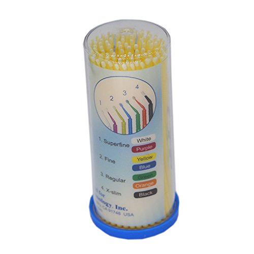 100 Pieces Dental Disposable Product Dental Micro Applicator Brush Bendable Fine Yellow image 3