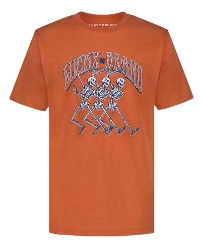 Image of Lucky Brand Boys' Short Sleeve Graphic Crew Neck T-Shirt, Soft, Comfortable, Relaxed Fit