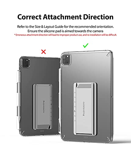 Image of Ringke Outstanding Multi-Angle Adhesive, Tabletop Spring-Action with Non-Slip Pad Stand for Tablets, E-Readers and Phones - Light Gray