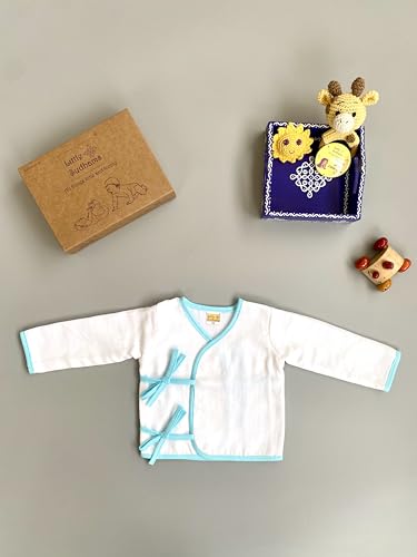 Image of Baby Relaxed Fit Double Muslin Cotton Full Sleeve Tops (Pack of 4) (LSBFST-0001 Assorted2 NB0-3 Months)