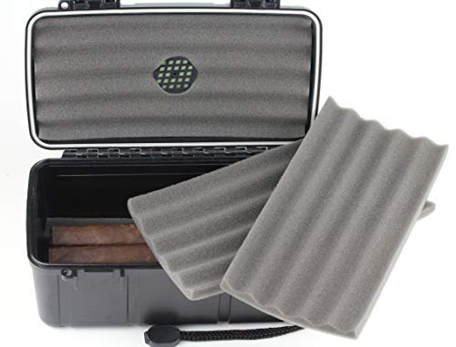 Mrs. Brog Waterproof Travel Cigar Humidor Case - Black - Holds up to 15 Cigars - Thumbnail 2