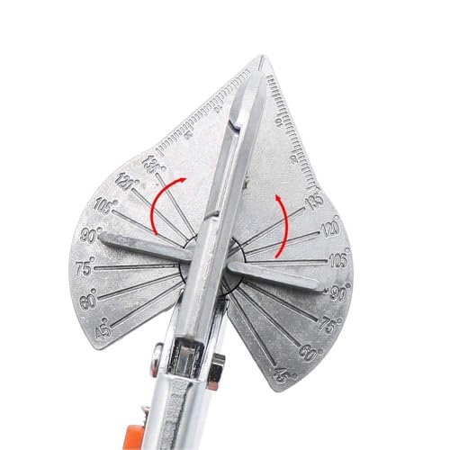 Image of Veltrix - Multi Angle Miter Shear Cutter + Spare Blade, 45-135 Adjustable Angle, Orange, Stainless Steel Blade, Ideal for PVC, Trim, Wood, DIY Craft Projects
