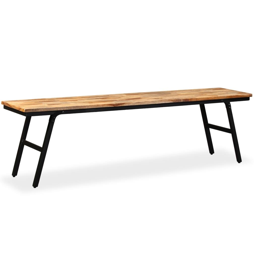 vidaXL Sitzbank Recyceltes Teak Stahl 160x35x45cm Flurbank Holzbank Küchenbank
