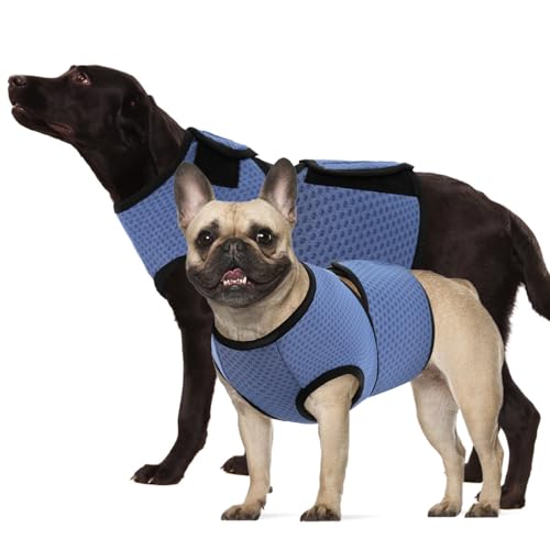 Image of KOESON Dog Anxiety Calming Vest, Breathable Dog Thunder Jacket, Adjustable Pet Stress and Anxiety Relief Shirt for Thunderstorm, Fireworks, Grooming, Vet Visit, Travel, Separation, XS-3XL