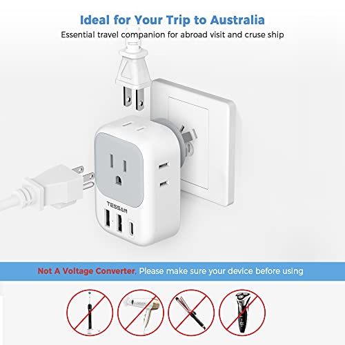 Tessan HU-XI-10 Australia New Zealand Power Adapter Usb C thumb #5