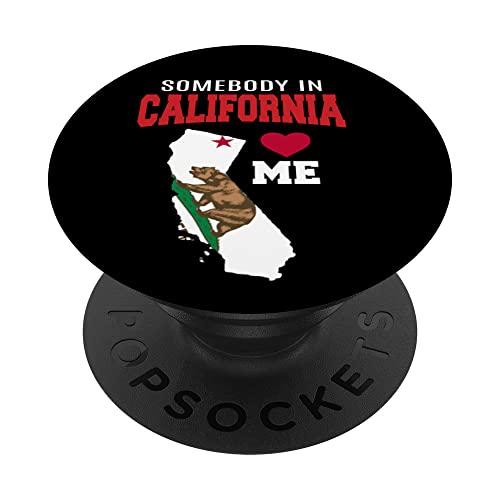 Alguien me ama en la República de California Oso Logo Bandera Arte PopSockets PopGrip Intercambiable Cover