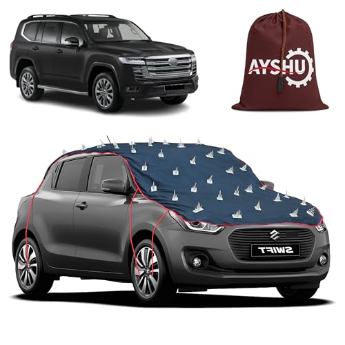 Image of AYSHU Water-Resistant Spike Car Cover for Toyota Land Cruiser - Protects from Dogs, Monkeys, Dust, Sunlight & UV - Full Roof Universal Fit