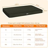 HMTOPE Orthopädisches Hundebett, 10cm Dicke Hundekissen für Grosse Hunde, Abnehmbar und Waschbar Hundematte, rutschfeste Unterseite, Wasserdichtes Innenfutter, 120 cm, Olivgrün