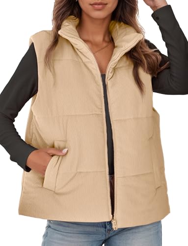 Gilet chaud pour femmes veste sans manches zippée et légère en couleur unie