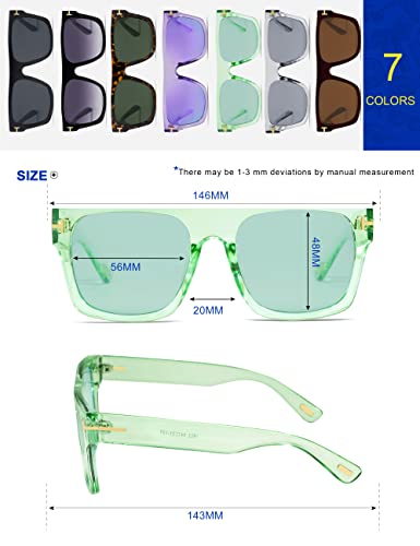 VANLINKER Big Flat Top Oversized Shield Sunglasses For Women Men Square Rimless Fashion Shades VL9517, C4 Gradient Gray Price In UAE | Amazon UAE - Foto 8