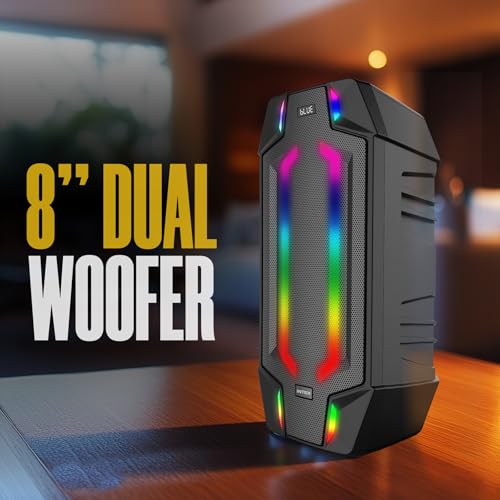 Image of Intex Boombox 80W DJ Party Speaker | Upto 3 Hour Playback Time & Wireless Karaoke Mic | 7 Mode RGB Lights, Dynamic Bass and Sound Effect | LED Display, TWS Function & Remote Control (Black)