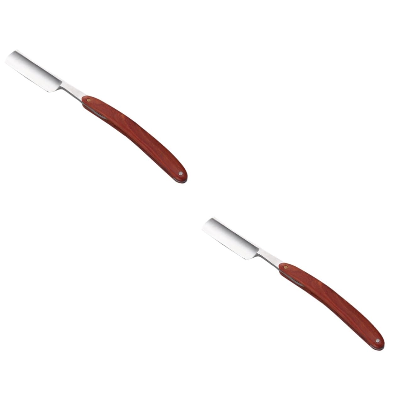 FRCOLOR 2 Pz Rasoio Da Barba in Acciaio Inossidabile Rasoio Sicuro Rasoio Manuale Uomo Vecchio Stile Forcina Per