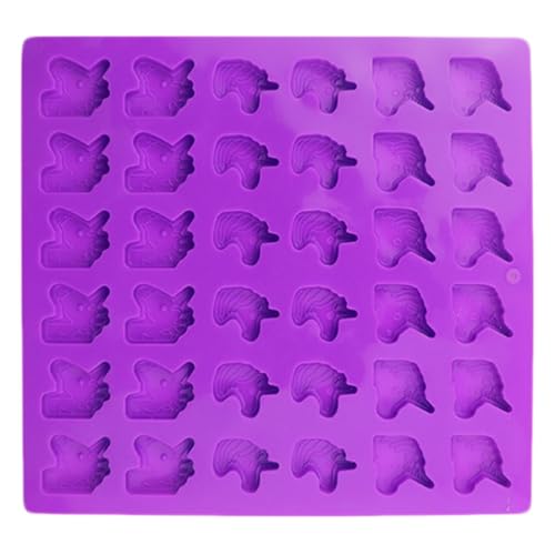 ARTSEWPLY Molde para Cubitos de Hielo de Silicona 36 Cavidades en Forma de Unicornio Color Morado Reutilizable Apto para Hacer Helados Gelatinas y Manualidades en Cocina Doméstica