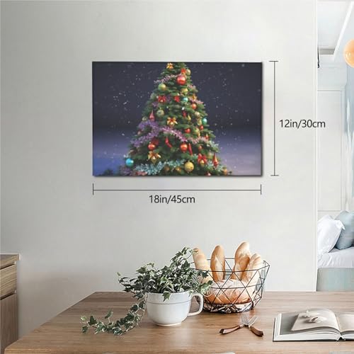 Impression sur toile sapin de Noël idée cadeau déco originale pour appartement