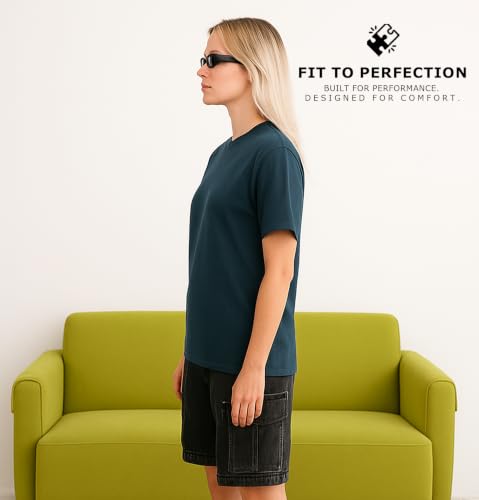 Image of Sleepynuts Women's Plain Round Neck Regular Fit Half Sleeve Cotton T Shirt
