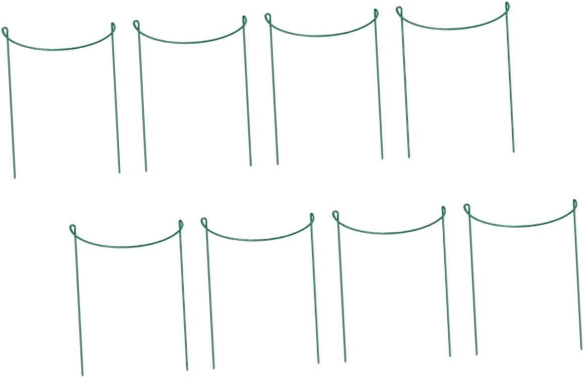 VICASKY 8pcs DIY Potted Plant Support Rings Durable Semicircle Frame for Bushy Plants for Roses Dahlias and Hydrangeas Sturdy and Stable Support for Gardening